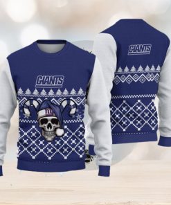 New York Giants Ugly Christmas Skull Xmas Sweater Weave Gift Mens Women