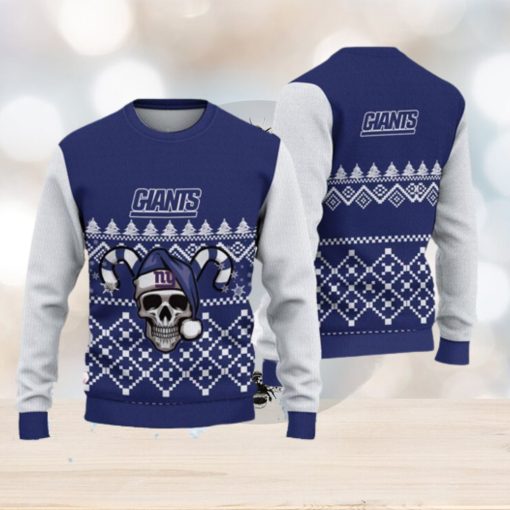 New York Giants Ugly Christmas Skull Xmas Sweater Weave Gift Mens Women