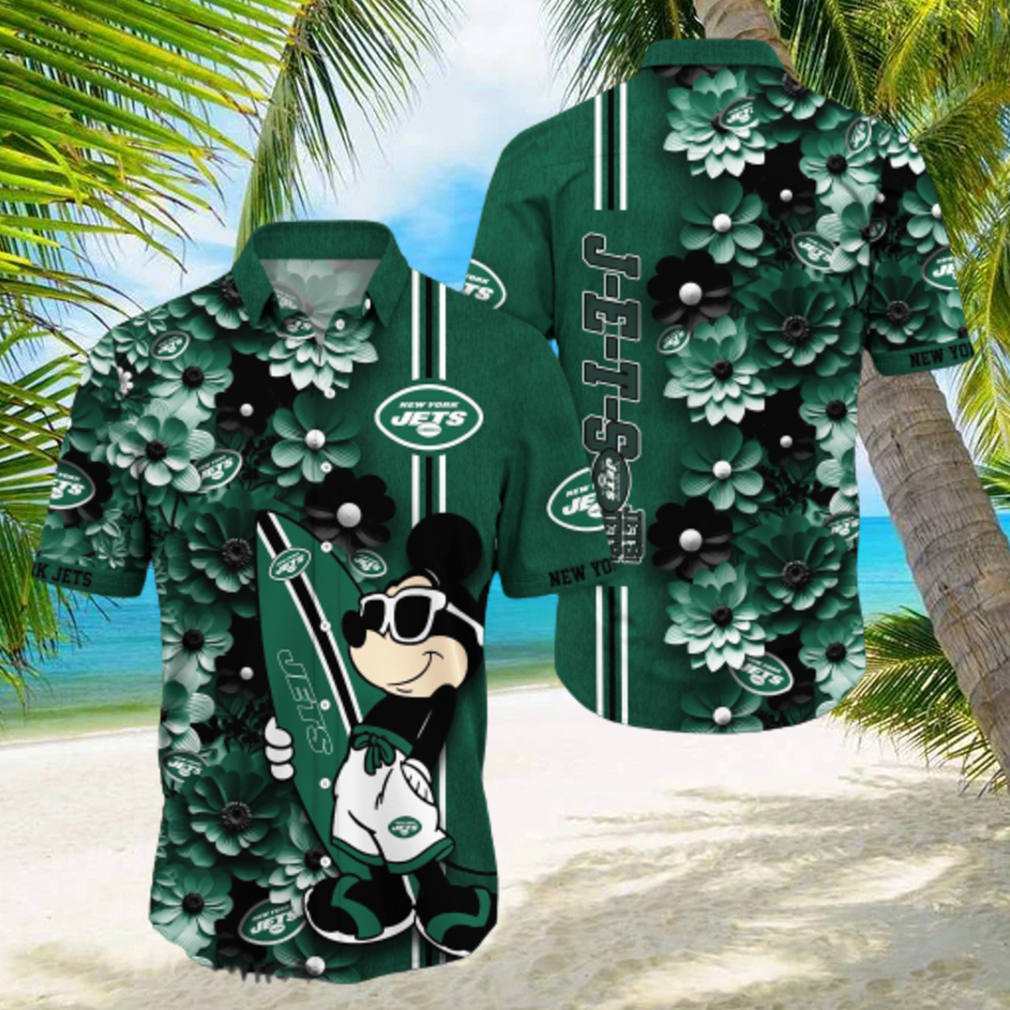 New York Jets NFL Tropical Flower Hawaiian Shirt And Short