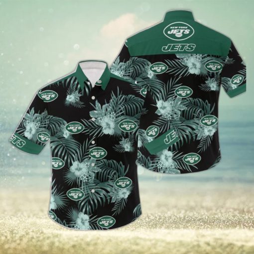 New York Jets NFL 3D Flowers Leaf Hawaiian Shirt Summer Hot Gift For Fans