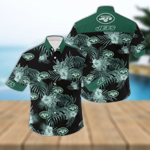 New York Jets NFL 3D Flowers Leaf Hawaiian Shirt Summer Hot Gift For Fans