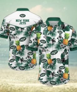 New York Jets Tropical Flower Hawaiian Shirt And Shorts