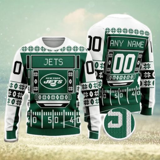 New York Jets Nfl Custom Name And Number For Sport Fans Ugly Christmas Sweater