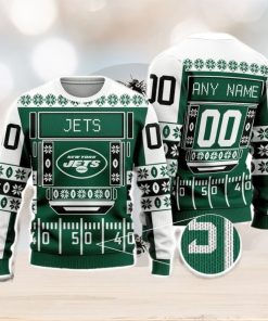 New York Jets Nfl Custom Name And Number For Sport Fans Ugly Christmas Sweater