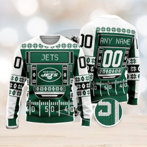 New York Jets Nfl Custom Name And Number For Sport Fans Ugly Christmas Sweater