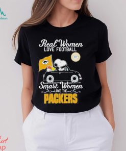 Nice snoopy and woodstock real women love baseball smart women love the Green Bay Packers shirt