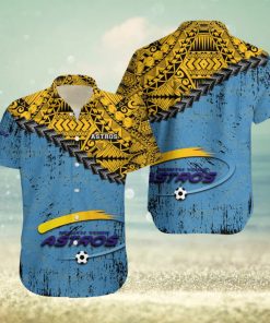 North York Astros Ca Soccer Grunge Polynesian Tattoo Pattern Hawaiian Shirt For Fans