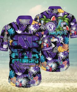 Northwestern Wildcats NCAA Flower Full Print Classic Hawaiian Shirt