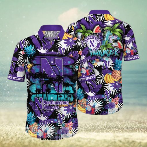 Northwestern Wildcats NCAA Flower Full Print Classic Hawaiian Shirt