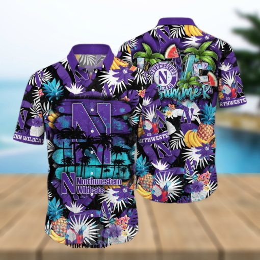 Northwestern Wildcats NCAA Flower Full Print Classic Hawaiian Shirt