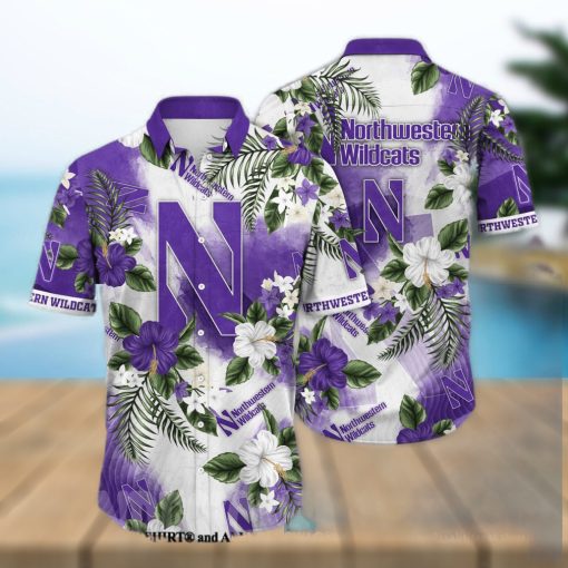 Northwestern Wildcats NCAA Flower Full Printing Hawaiian Shirt