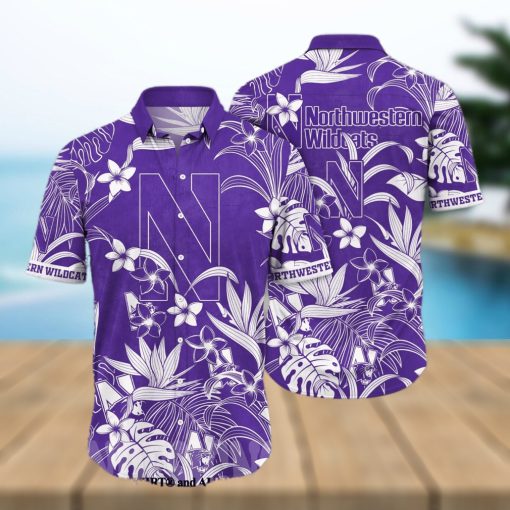 Northwestern Wildcats NCAA Flower Unisex All Over Print Hawaiian Shirt