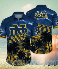 Notre Dame Fighting Irish NCAA Floral 3D All Over Printed Hawaiian Shirt