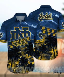 Notre Dame Fighting Irish NCAA Floral 3D All Over Printed Hawaiian Shirt