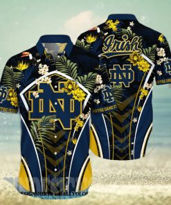 Notre Dame Fighting Irish NCAA Floral 3D Full Print Hawaiian Shirt