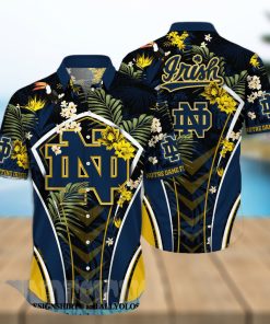 Notre Dame Fighting Irish NCAA Floral 3D Full Print Hawaiian Shirt