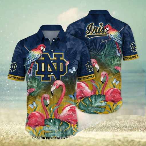 Notre Dame Fighting Irish NCAA Floral All Over Printed Classic Hawaiian Shirt