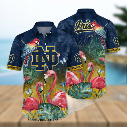 Notre Dame Fighting Irish NCAA Floral All Over Printed Classic Hawaiian Shirt