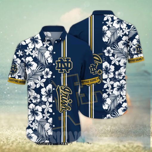 Notre Dame Fighting Irish NCAA Floral Full Printing Hawaiian Shirt