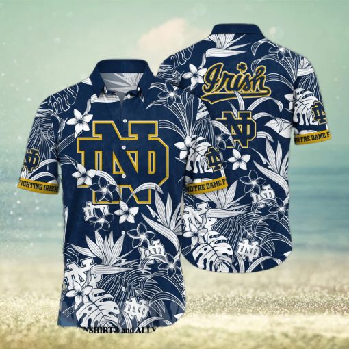 Notre Dame Fighting Irish NCAA Flower 3D Hawaiian Shirt