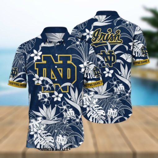 Notre Dame Fighting Irish NCAA Flower 3D Hawaiian Shirt