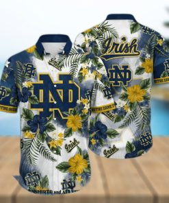 Notre Dame Fighting Irish NCAA Flower Full Print 3D Hawaiian Shirt