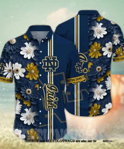 Notre Dame Fighting Irish NCAA Flower Full Printing Hawaiian Shirt