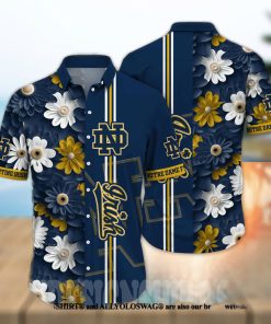 Notre Dame Fighting Irish NCAA Flower Full Printing Hawaiian Shirt