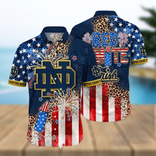 Notre Dame Fighting Irish NCAA Independence Day 3D Full Printed Hawaiian Shirt