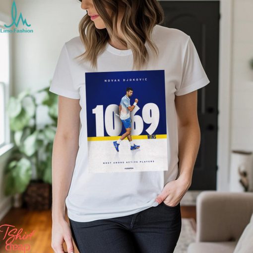 Novak Djokovic 1069 Wins Most Among Active Players Classic T Shirt