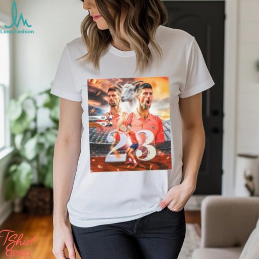 Novak Djokovic Goat 23 Grand Slam Titles Tennis Fan T Shirt