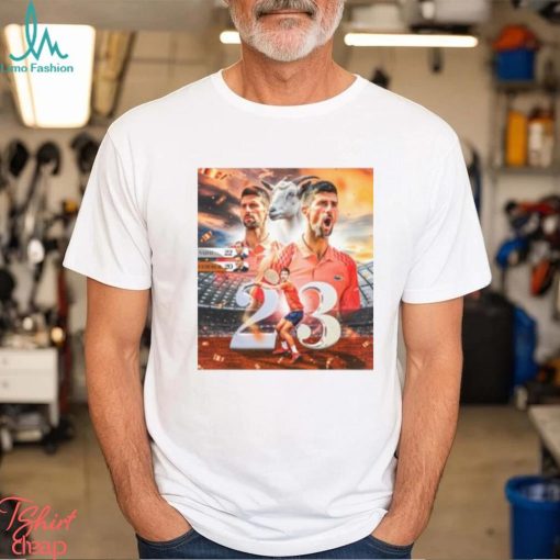 Novak Djokovic Goat 23 Grand Slam Titles Tennis Fan T Shirt