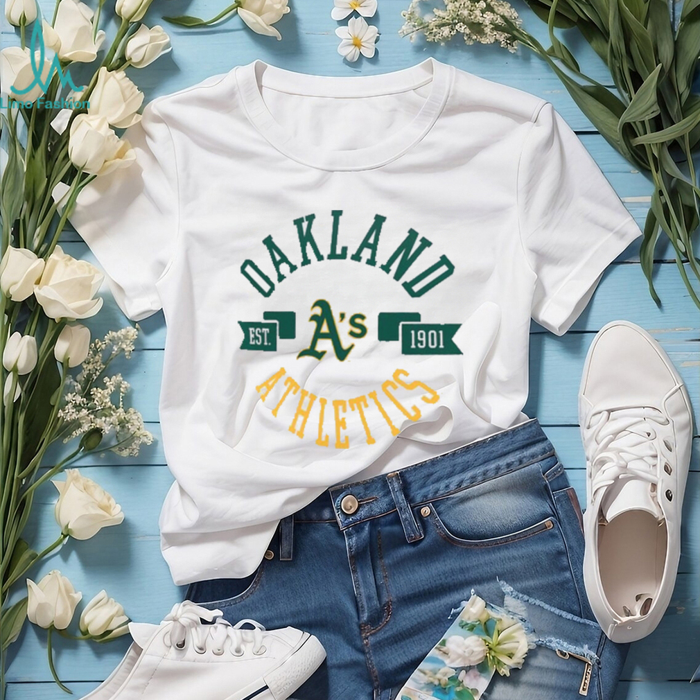 Oakland Athletics G III 4Her by Carl Banks White City Graphic Fitted T Shirt  - Limotees
