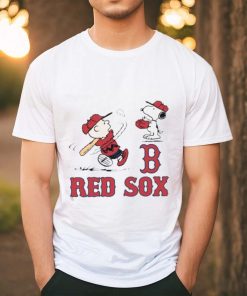 Peanuts Charlie Brown And Snoopy Playing Baseball Boston Red Sox T Shirt -  Limotees