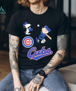 Official Snoopy And Charlie Brown Play Baseball Chicago Cubs Logo