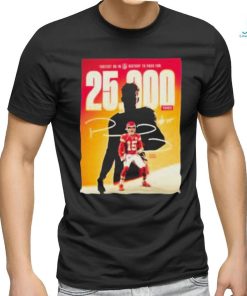 Official fastest Qb In Nfl History To Pass 25000 Yards Congratulations Patrick Mahomes Shirt