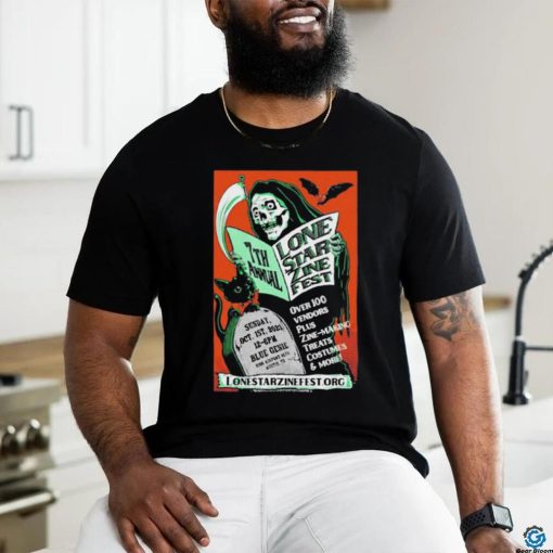 Official skeleton 7th annual lone star zine fest shirt