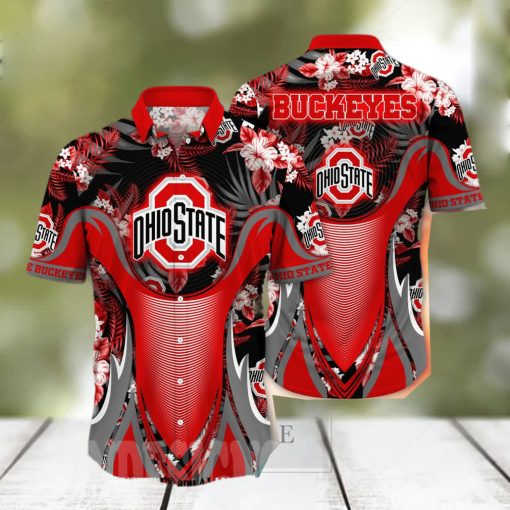 Ohio State Buckeyes NCAA Floral Tropical All Over Printed Classic Hawaiian Shirt