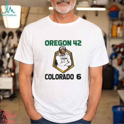 Oregon 42 colorado 6 deion sanders broken sunglasses shirt