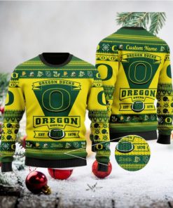 Oregon Ducks Football Team Logo Custom Name Personalized Ugly Christmas Sweater, Ugly Sweater, Christmas Sweaters, Hoodie, Sweatshirt, Sweater