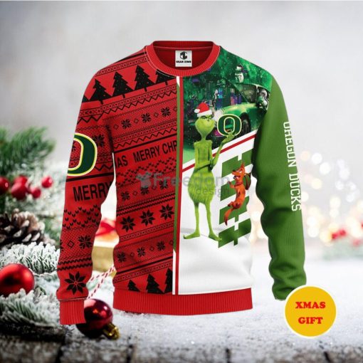 Oregon Ducks Grinch & Scooby doo Christmas AOP Sweater