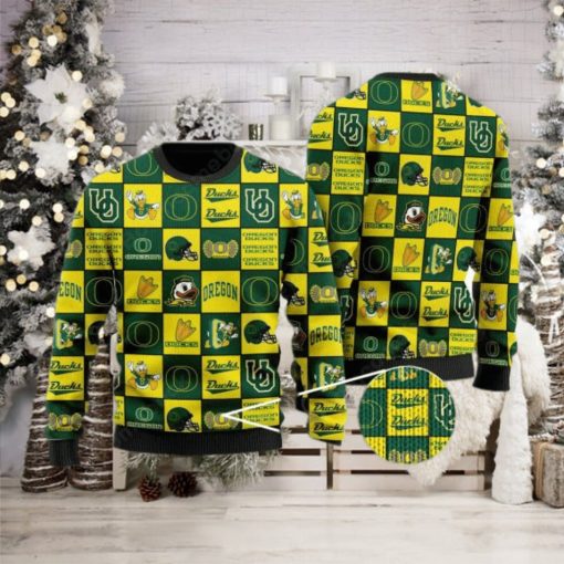 Oregon Ducks Logos Ugly Christmas Sweater