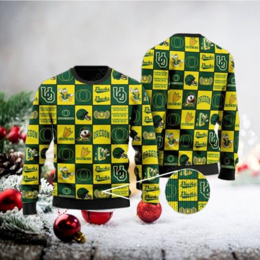 Oregon Ducks Logos Ugly Christmas Sweater