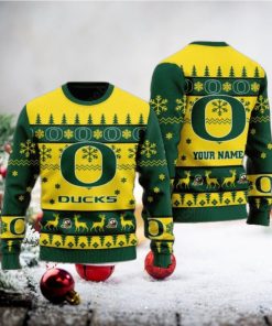 Oregon Ducks Personalized Name Ugly Christmas Sweater