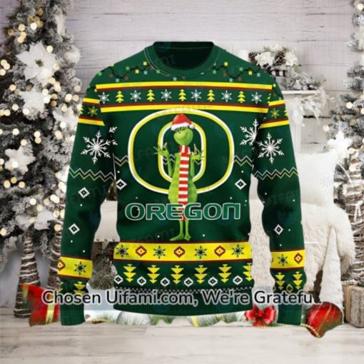 Oregon Ducks Ugly Sweater Surprising Grinch Oregon Ducks Gift Ideas