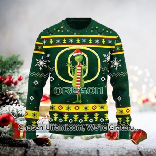 Oregon Ducks Ugly Sweater Surprising Grinch Oregon Ducks Gift Ideas