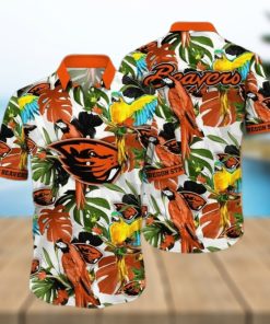 Oregon State Beavers NCAA Flower Button Up Hawaiian Shirt 3D Shirt, Oregon State Beavers Football Gifts For Him