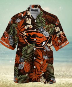 Oregon State Beavers Summer Hawaiian Shirt And Shorts, With Tropical Patterns For Fans