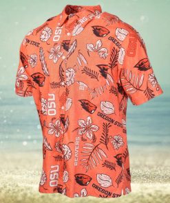 Oregon State Beavers Wes and Willy Mens College Hawaiian Short Sleeve Button Down Shirt Vintage Floral