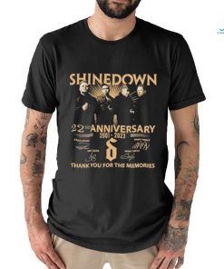 Original Shinedown 22nd Anniversary 2001 2023 Thank You For The Memories Signatures SHirt